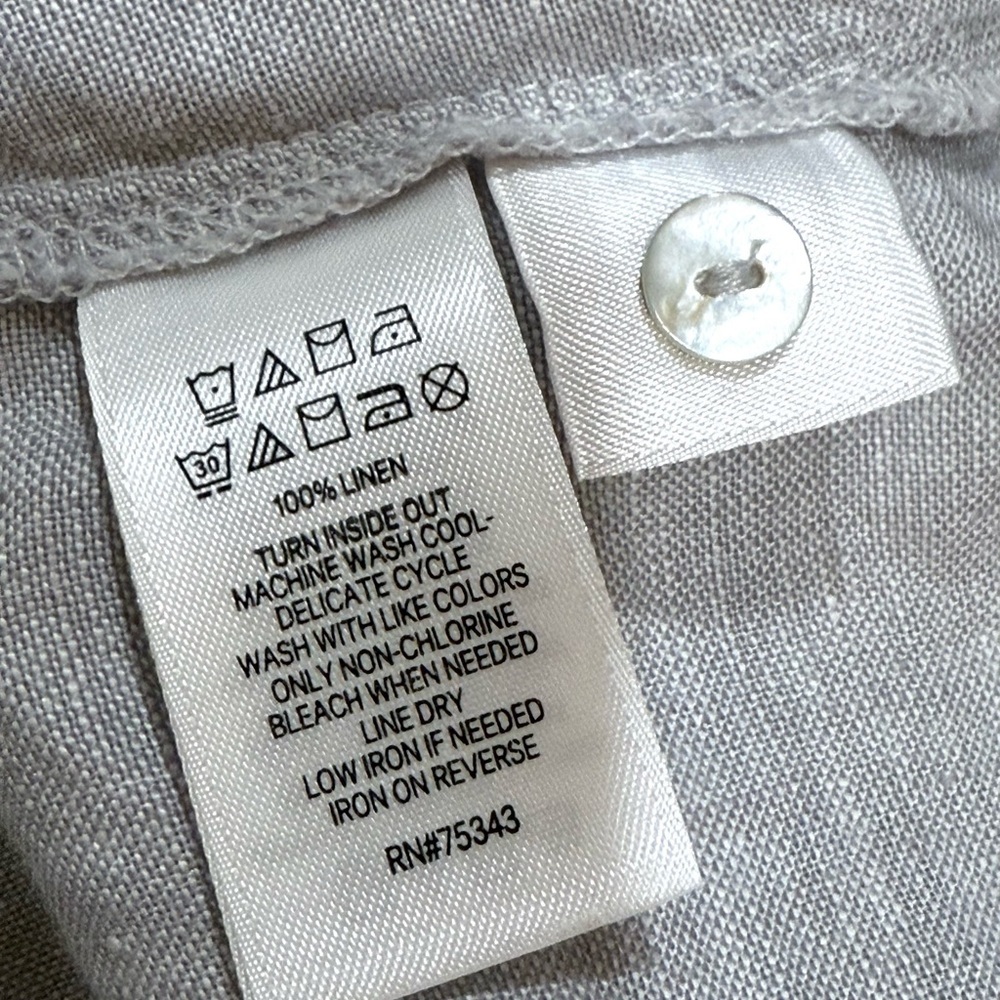 Tahari Light Gray 💯% Linen Dress with Pockets sz XL - Picture 6 of 6